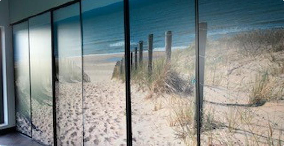 Schuifwand met fotoprint | fotowand | strand en zee