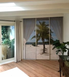 Schuifwand met fotoprint | fotowand | Palmbomen & Wit strand
